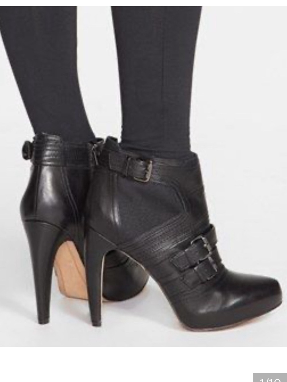 Sam Edelman Kenley Black Ankle Booties with Buckle Accent